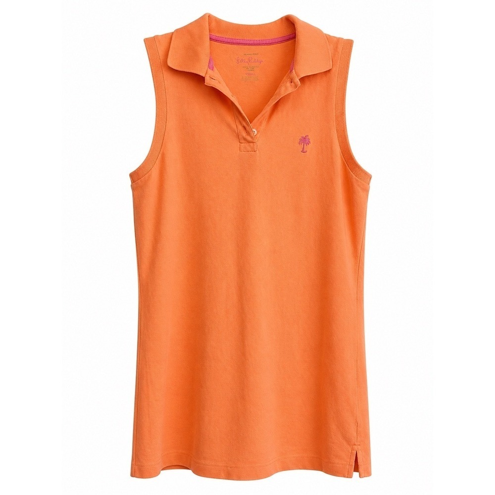 Lilly Pulitzer Island Polo Sleeveless Top Small Coral Golf Tennis Resort Preppy